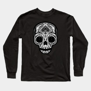 Sugar Skull - black and white Long Sleeve T-Shirt